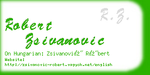 robert zsivanovic business card